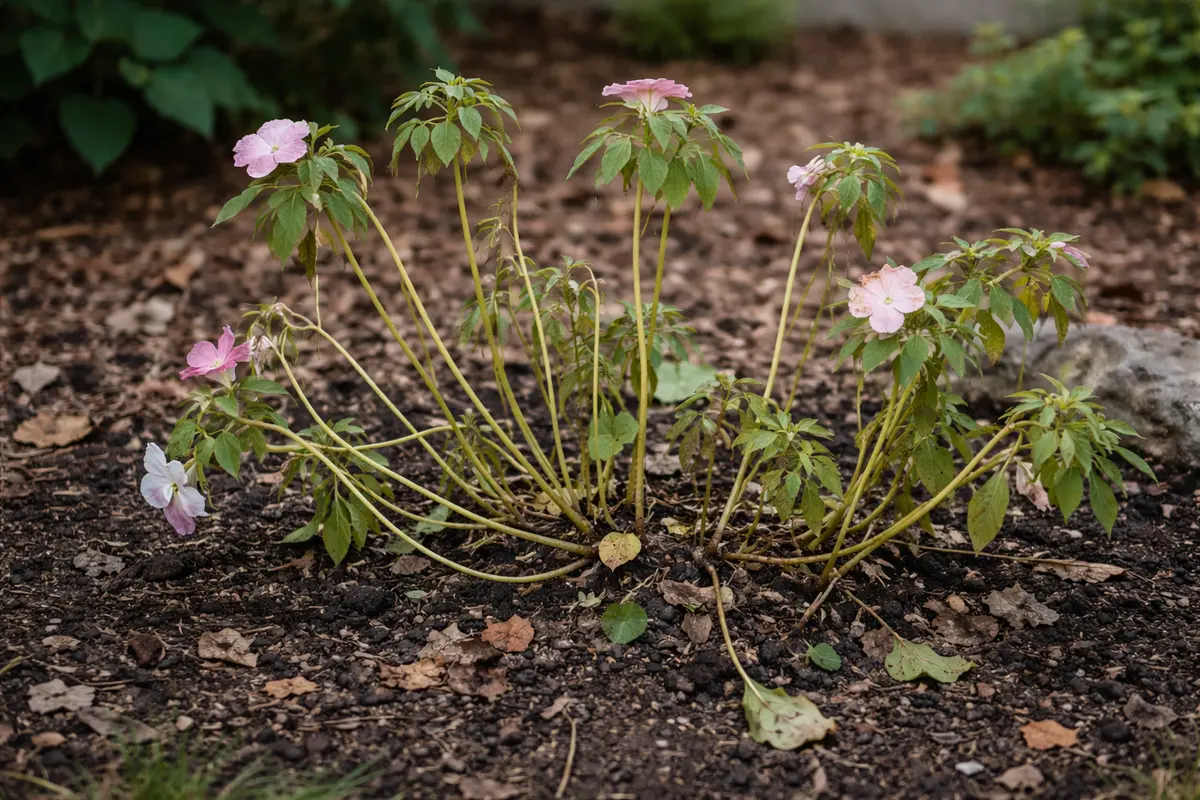 how to prevent leggy growth in wilting visibly in real garden soil