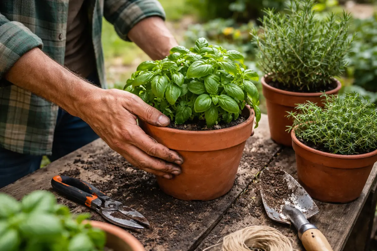 how to prevent leggy growth in rotate pots for even herb growth
