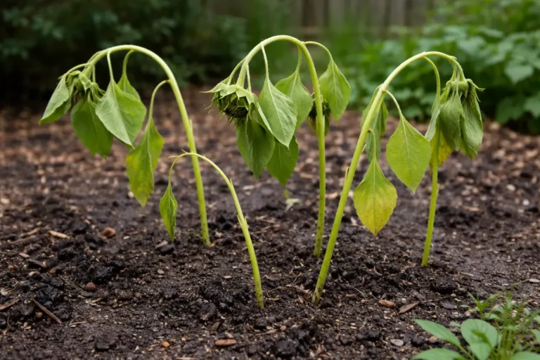 how to prevent leggy growth in wilting visibly in real garden soil
