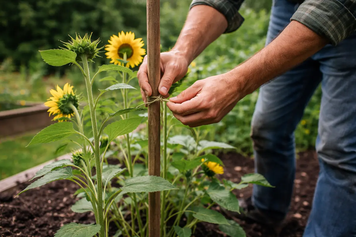 how to prevent leggy growth in stake sunflowers to prevent leggy growth