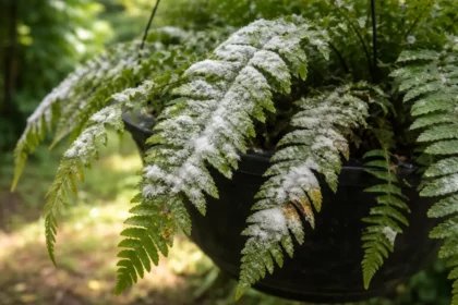 how to prevent mold on hanging with fungal patches visible on foliage
