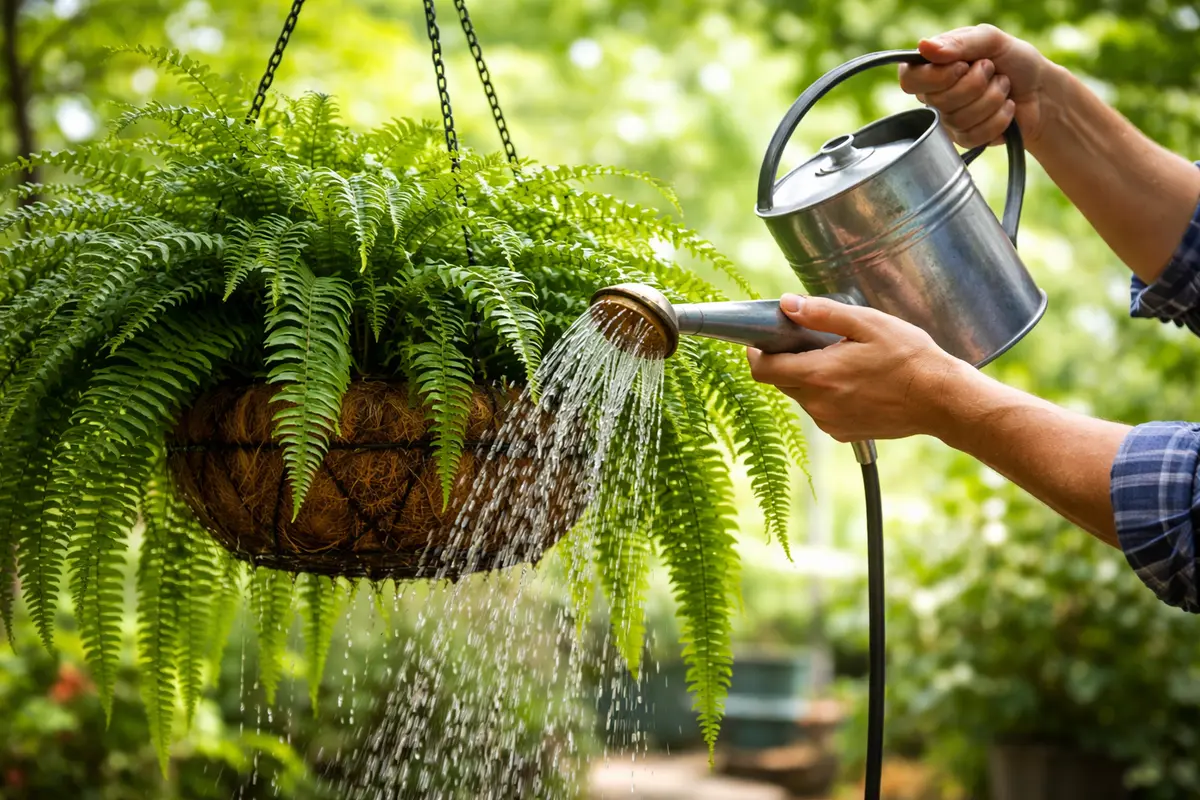 how to prevent mold on water hanging ferns carefully during humid seasons