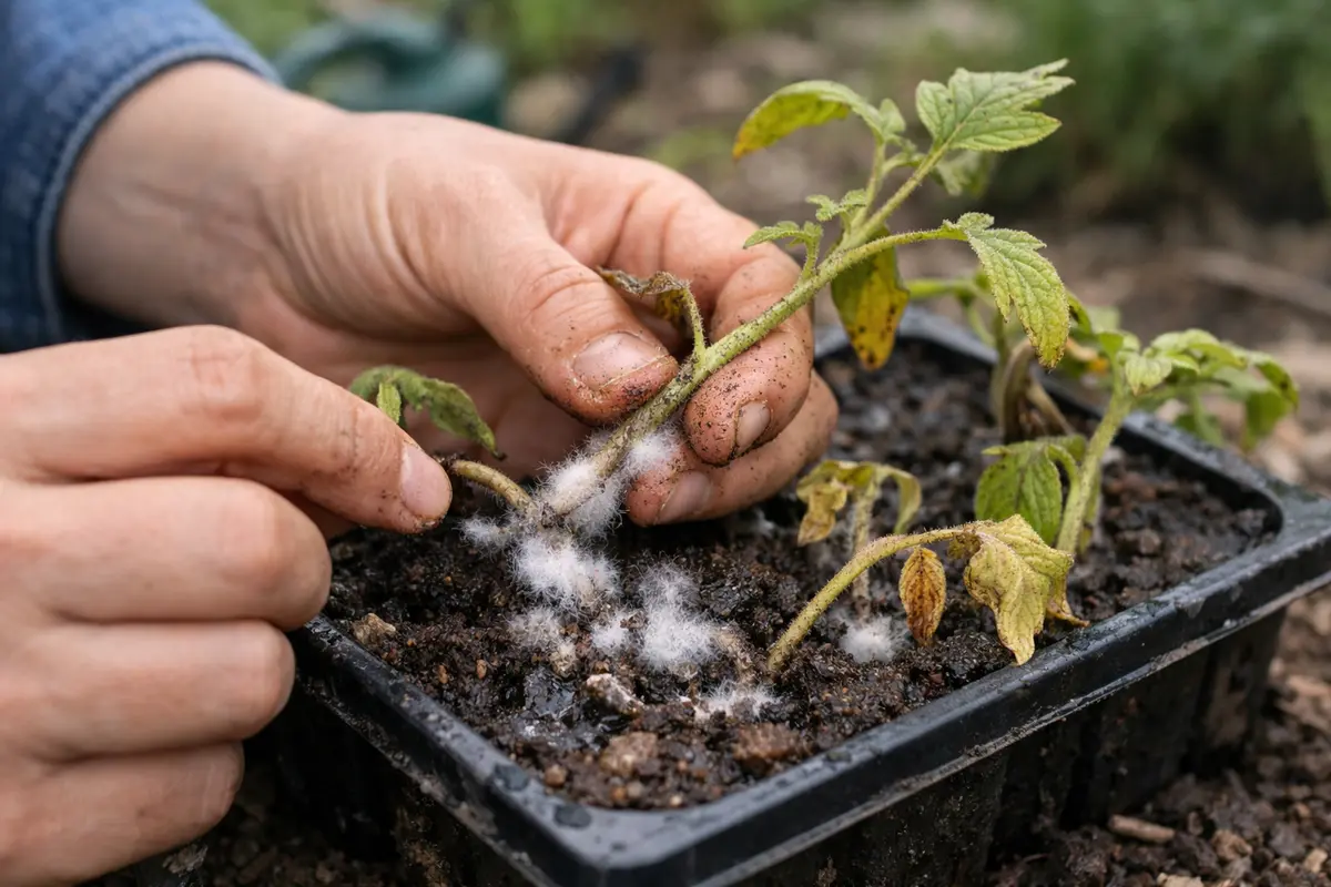 how to prevent mold on seedlings with damaged foliage in outdoor soil