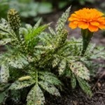 how to prevent pests on marigolds with pest damage visible on leaves