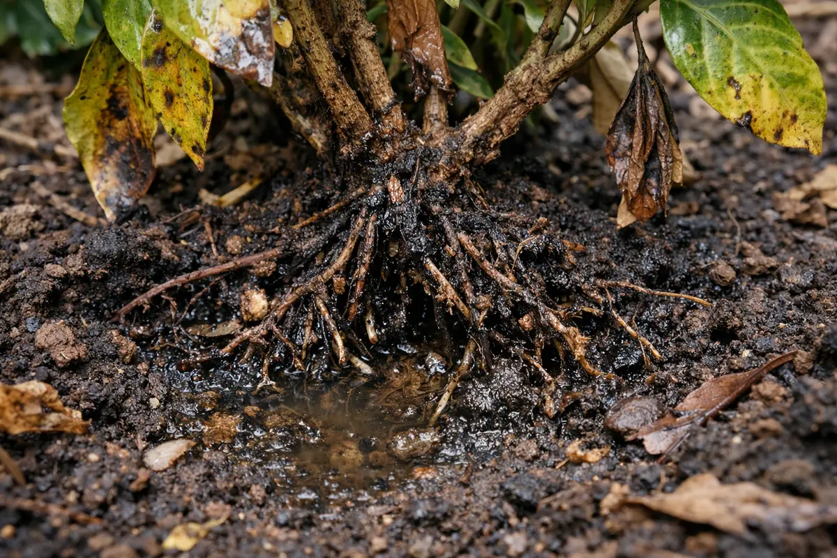 how to prevent root rot in with unhealthy roots showing in soil