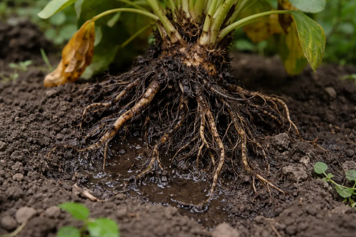 how to prevent root rot in with unhealthy roots showing in soil