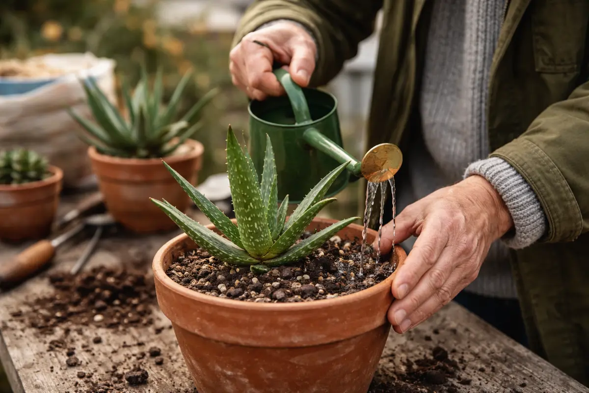 how to prevent root rot in potted water sparingly during winter's cold