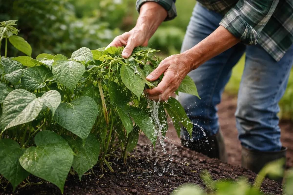 how to prevent rust on shield green beans from excess water post-rain