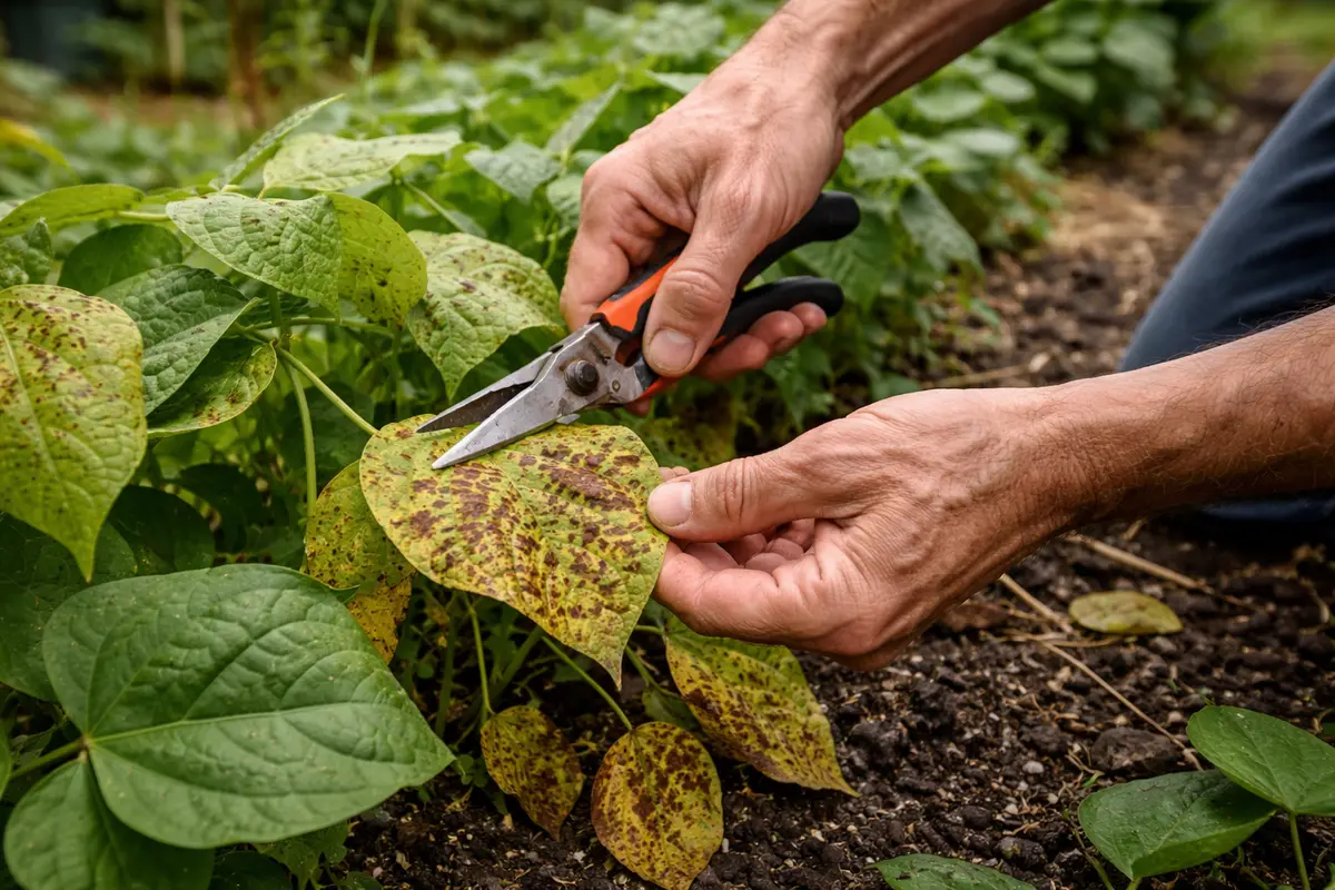 how to prevent rust on green trim affected green bean leaves promptly