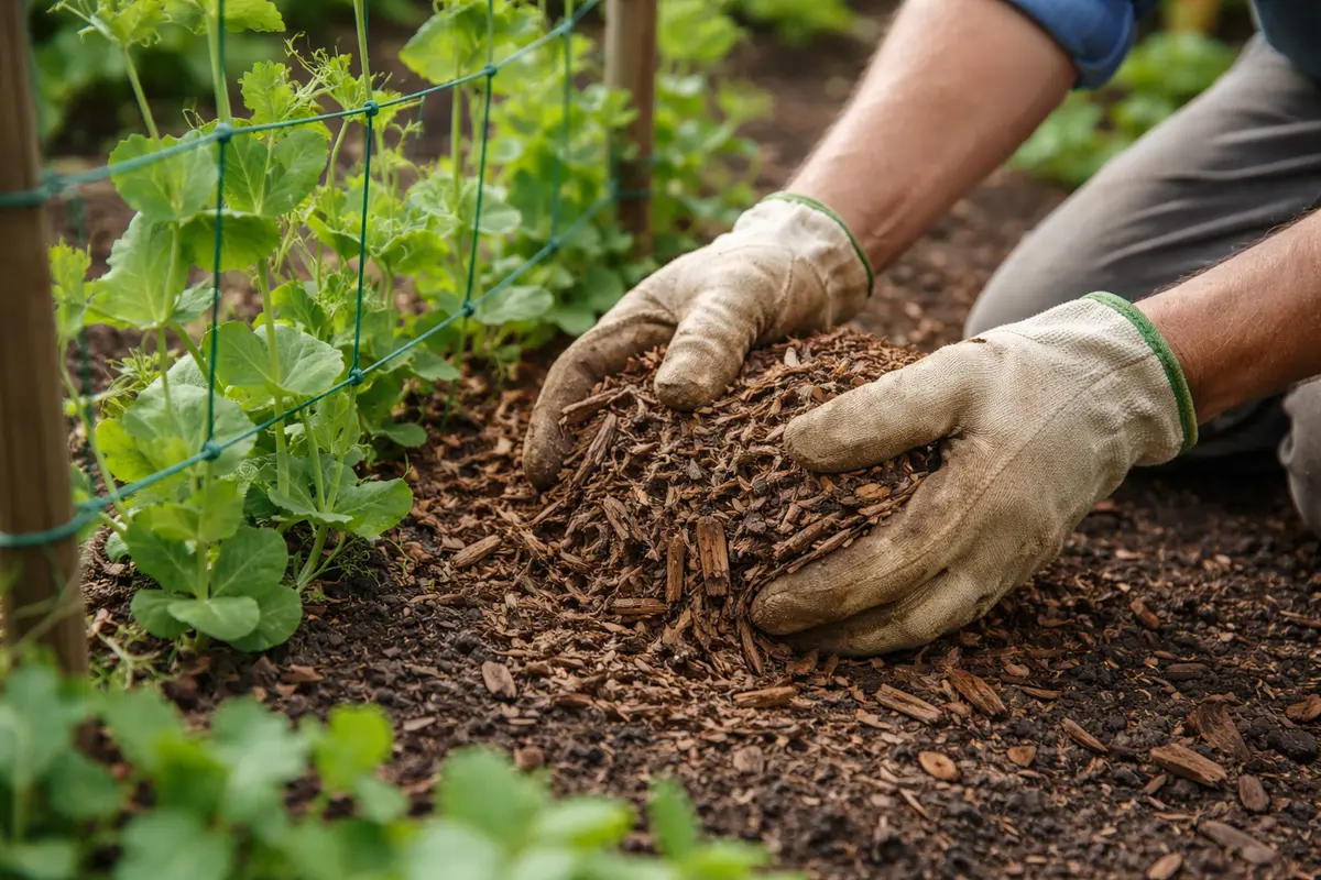 how to prevent rust on peas apply mulch to reduce pea dampness