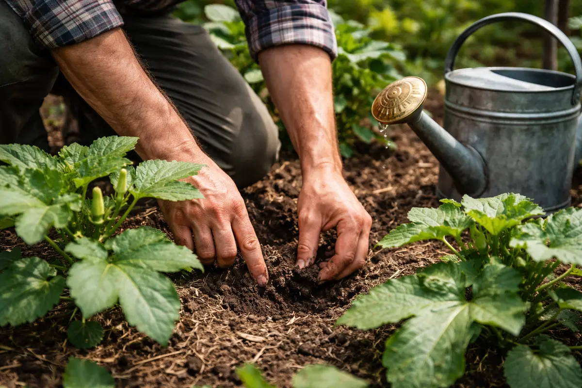 how to prevent stunted growth in confirm watering needs of okra plants