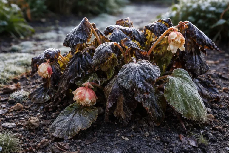 how to prevent wilting in begonias with cold-damaged leaves in the garden