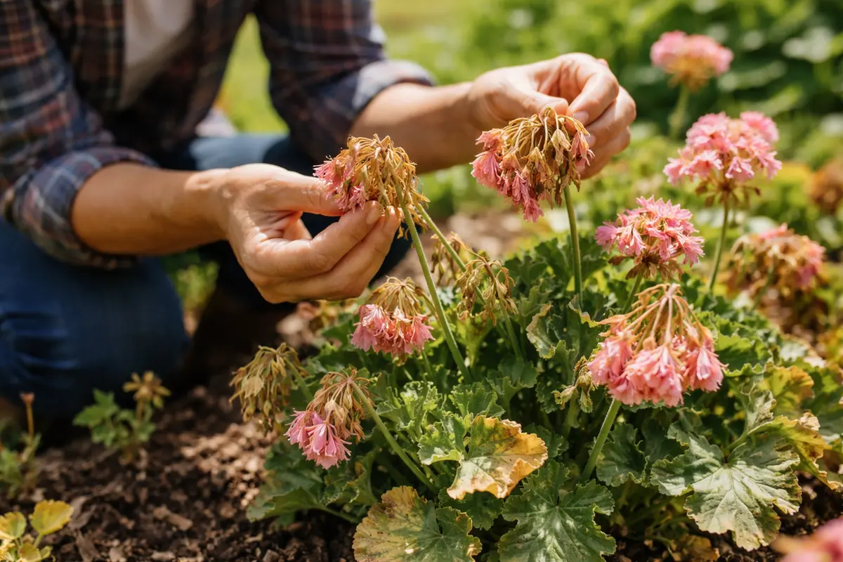 how to prevent wilting on geraniums with damaged foliage in outdoor soil