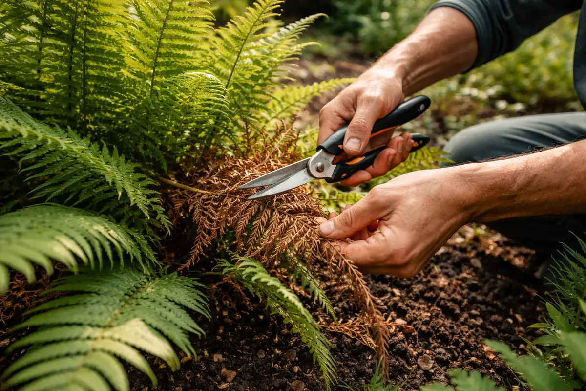 how to prevent yellowing leaves on trim any brown fern fronds immediately