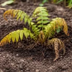 how to recover ferns after transplant with weak seedlings in garden soil