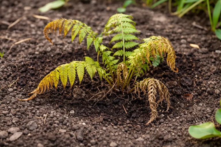 how to recover ferns after transplant with weak seedlings in garden soil