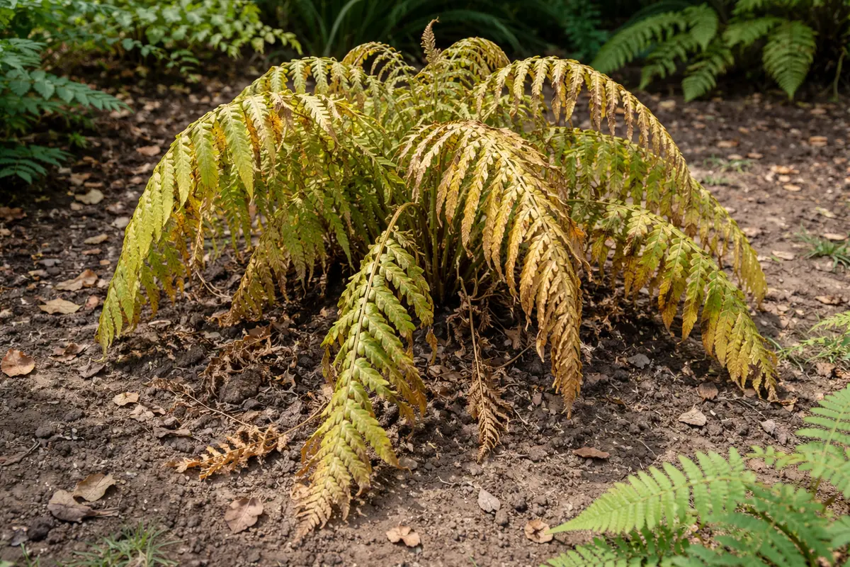 how to recover ferns that are wilting visibly in real garden soil