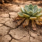 how to revive wilting succulents with cracked dry soil around the plant