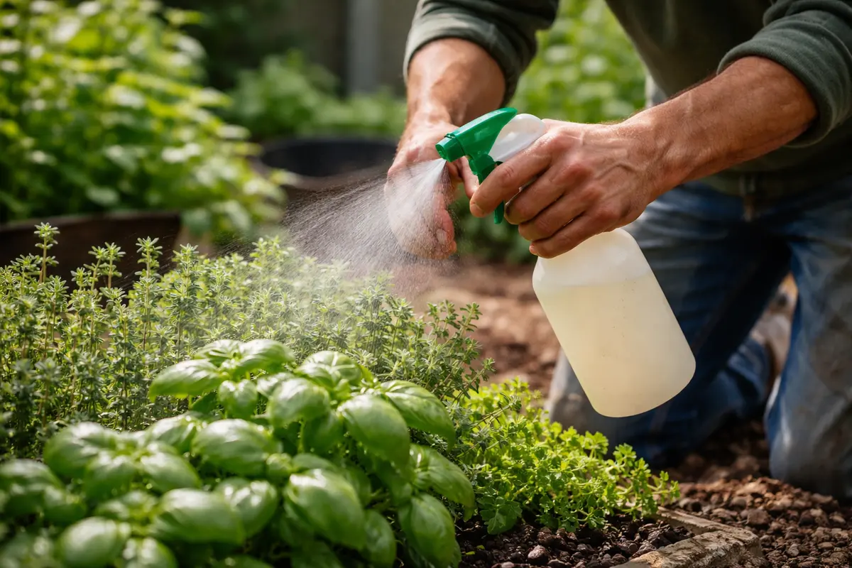 how to stop aphid infestations on spray garlic solution on herbs immediately