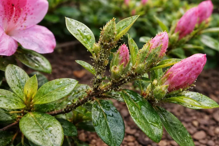 how to stop aphids on azaleas with pest damage visible on leaves