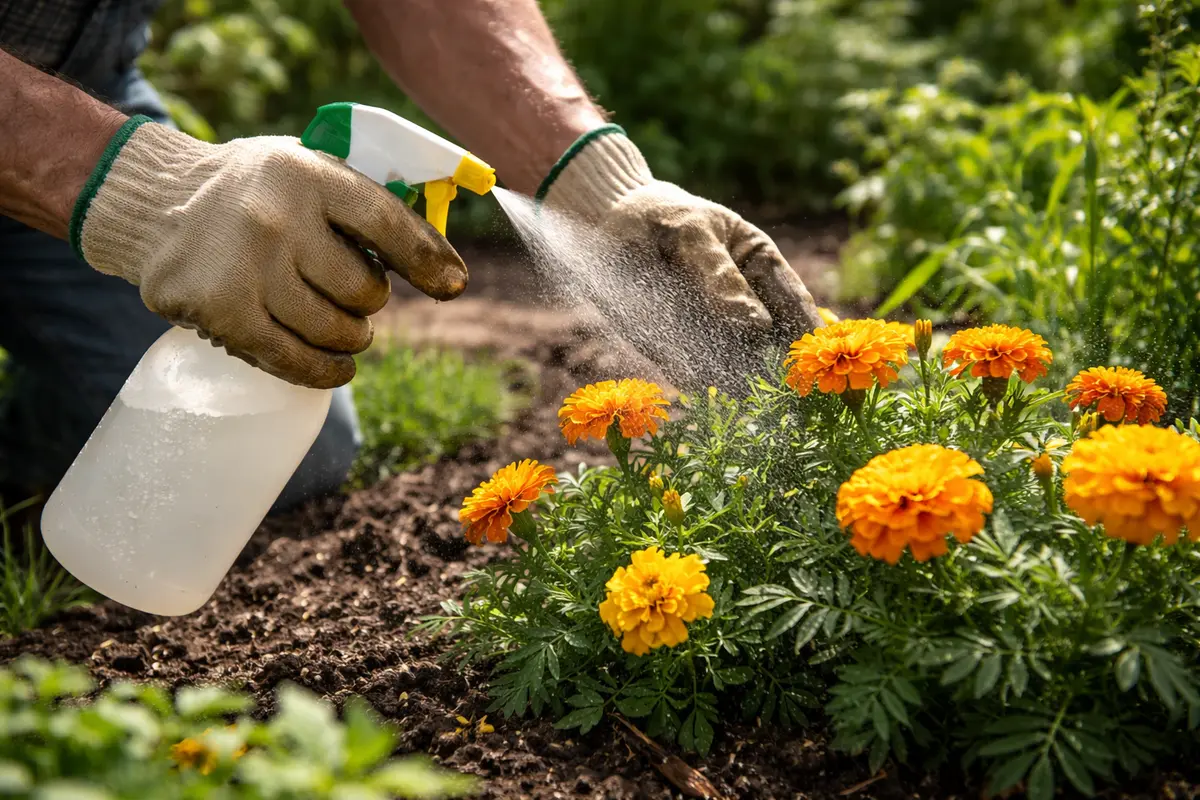 how to stop aphids on marigolds during spray marigolds with insecticidal soap
