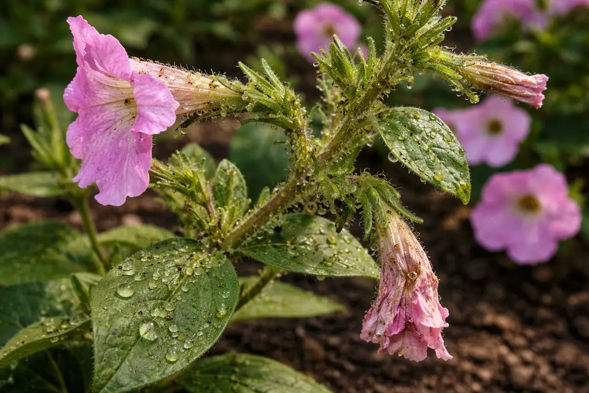 how to stop aphids on petunias with pest damage visible on leaves