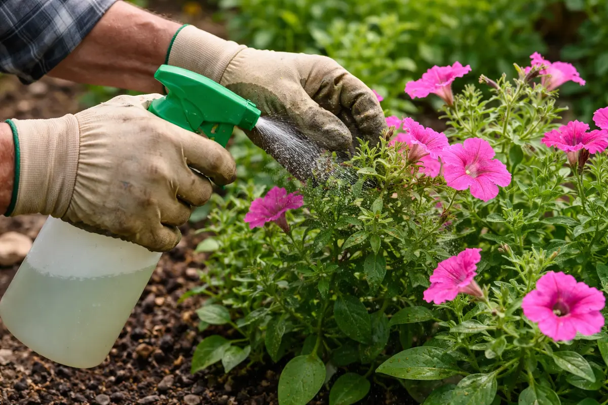 how to stop aphids on petunias spray infected petunias with insecticidal soap