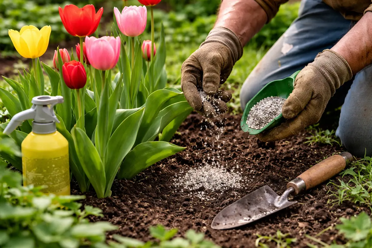 how to stop aphids on tulips during fertilize tulips to encourage growth