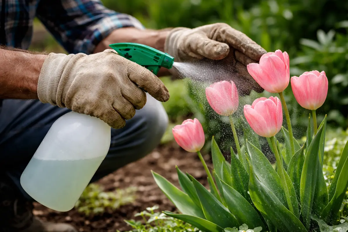 how to stop aphids on tulips during spray insecticidal soap on tulips