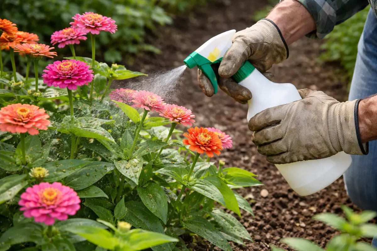 how to stop aphids on zinnia spray insecticidal soap on affected zinnias