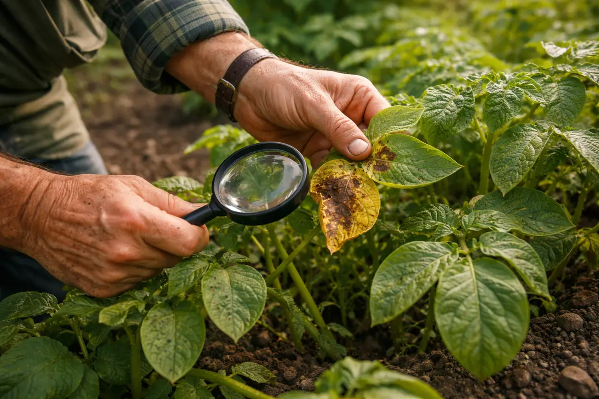 how to stop blight check potato vines for signs of new infection