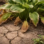 how to stop browning edges with cracked dry soil around the plant