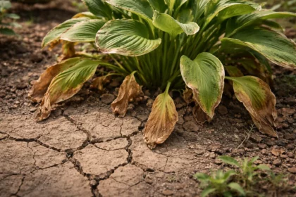 how to stop browning edges with cracked dry soil around the plant