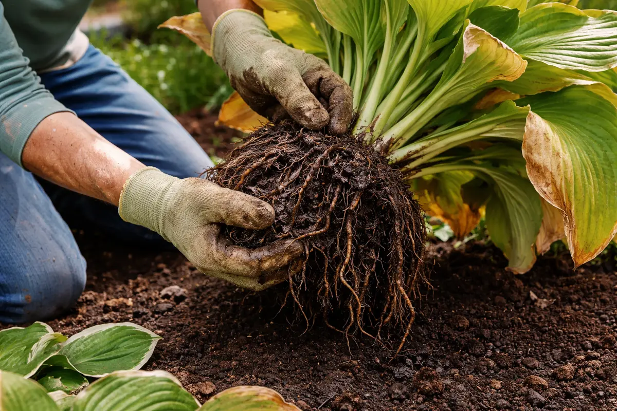 how to stop browning edges on test for root rot in hostas
