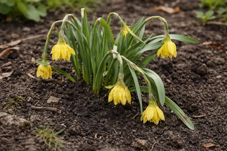 how to stop drooping daffodils after with weak seedlings in garden soil