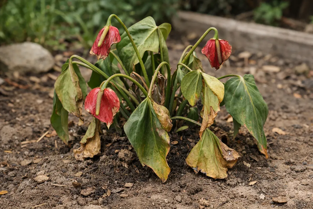 how to stop drooping growth on wilting visibly in real garden soil