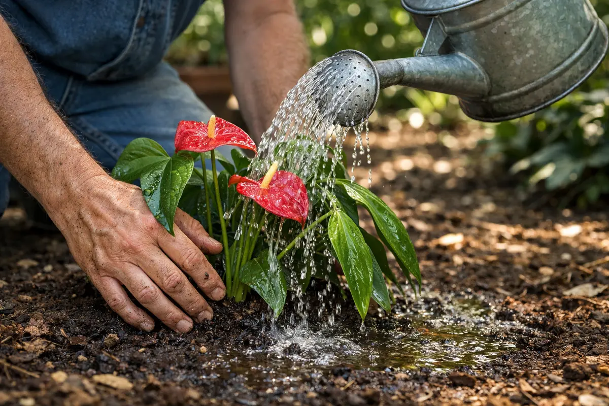 how to stop drooping growth on water anthurium to combat heat stress