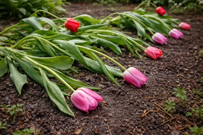 how to stop drooping tulips after wilting visibly in real garden soil