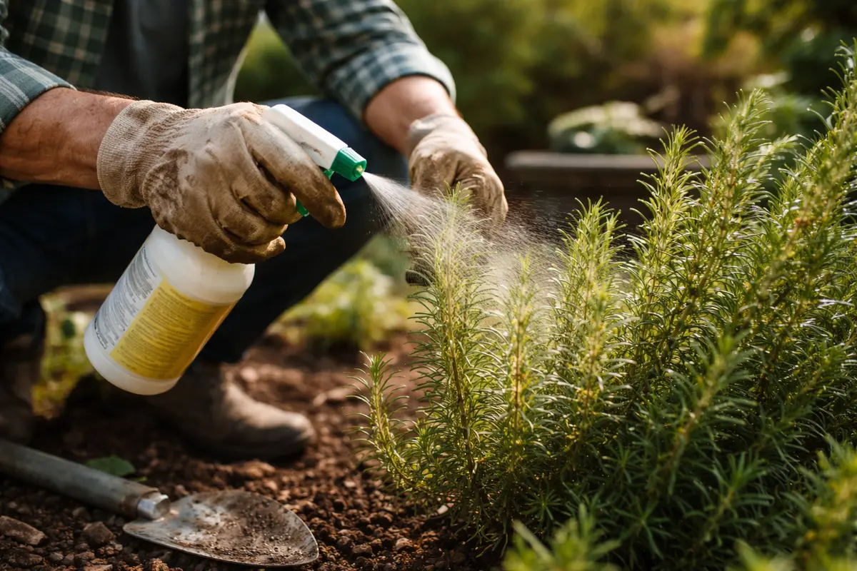 how to stop fungal spots on rosemary apply anti-fungal solution on rosemary