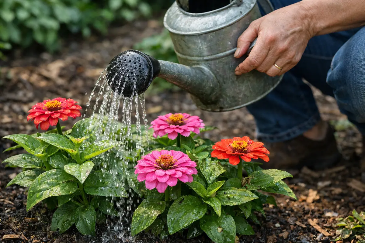 how to stop leaf spots on zinnias water zinnias carefully after rain