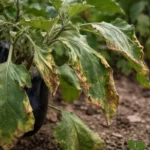 how to stop leaves curling with visible browning or spots on leaves