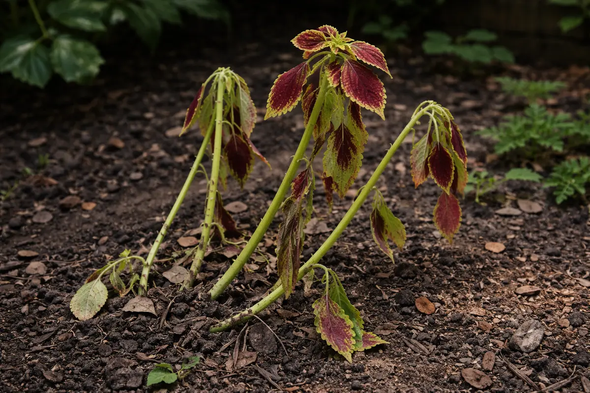 how to stop leggy growth in wilting visibly in real garden soil