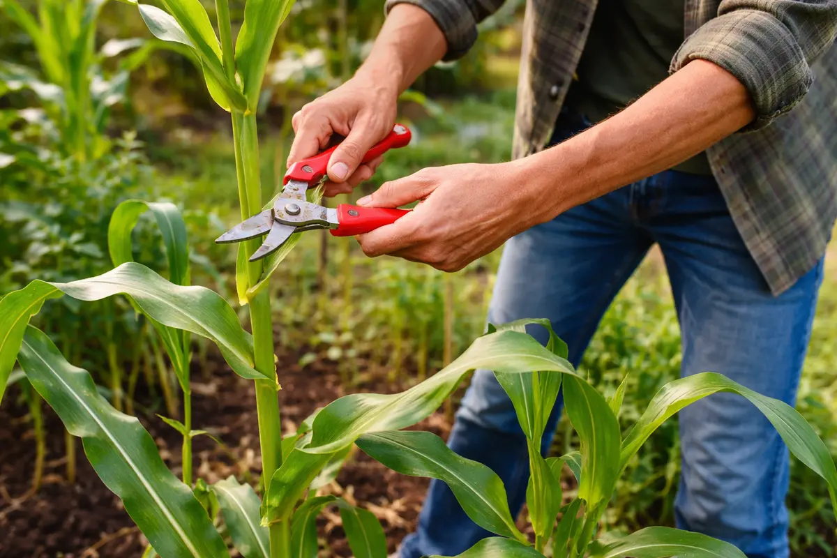 how to stop leggy growth in trim overly tall corn stalks immediately