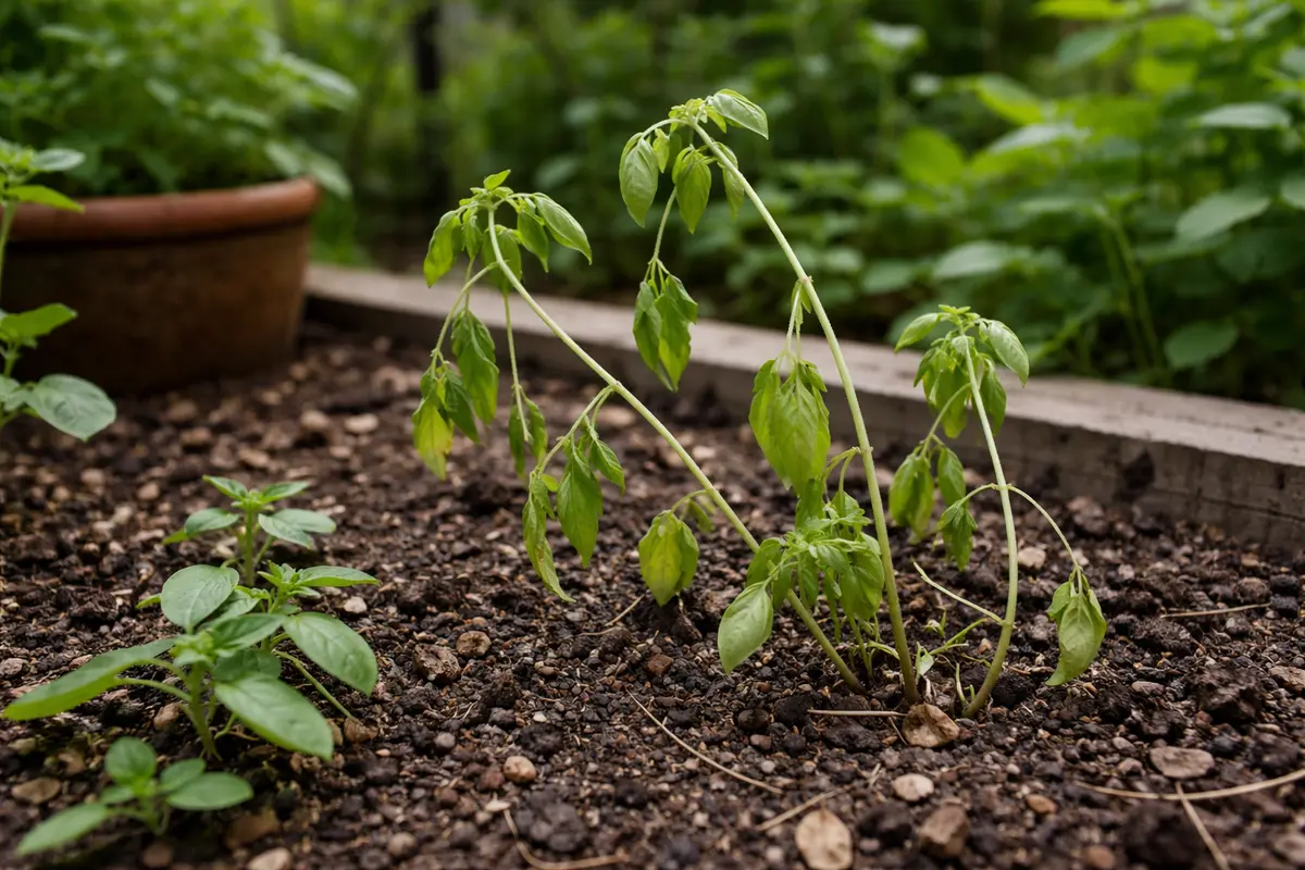 how to stop leggy growth in wilting visibly in real garden soil
