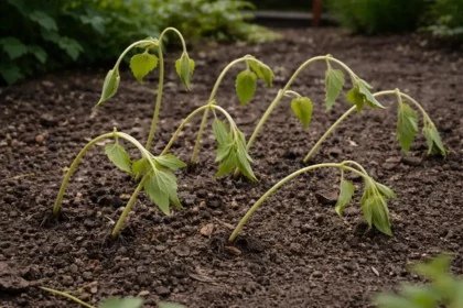 how to stop leggy growth in wilting visibly in real garden soil