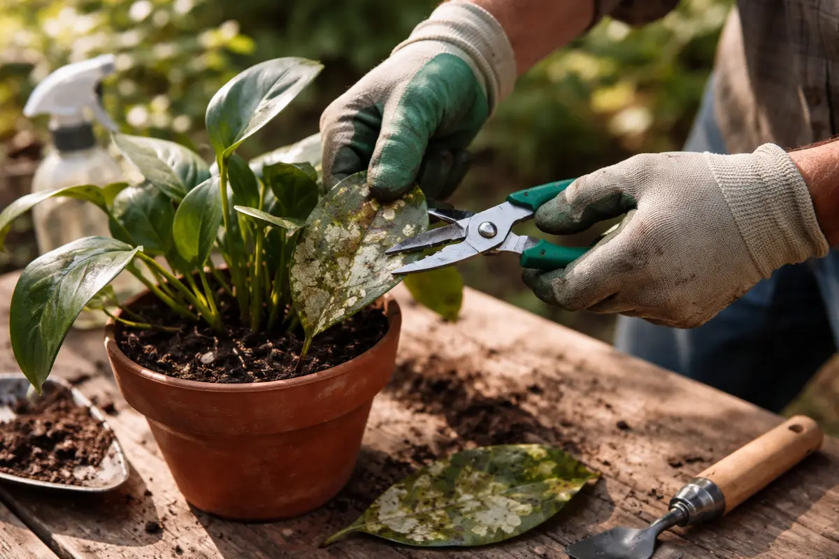 how to stop mold on houseplants during prune fungal leaves on houseplants