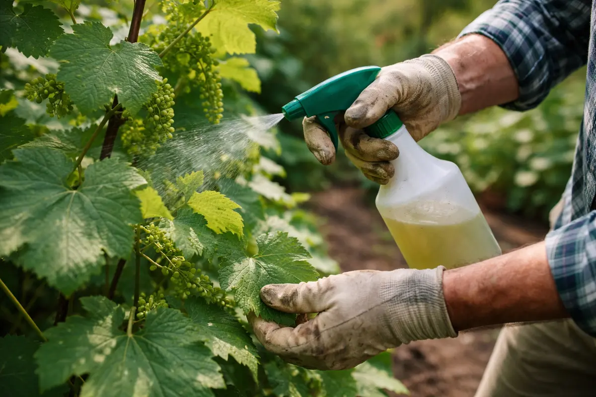 how to stop pest damage apply neem oil to protect grape vines