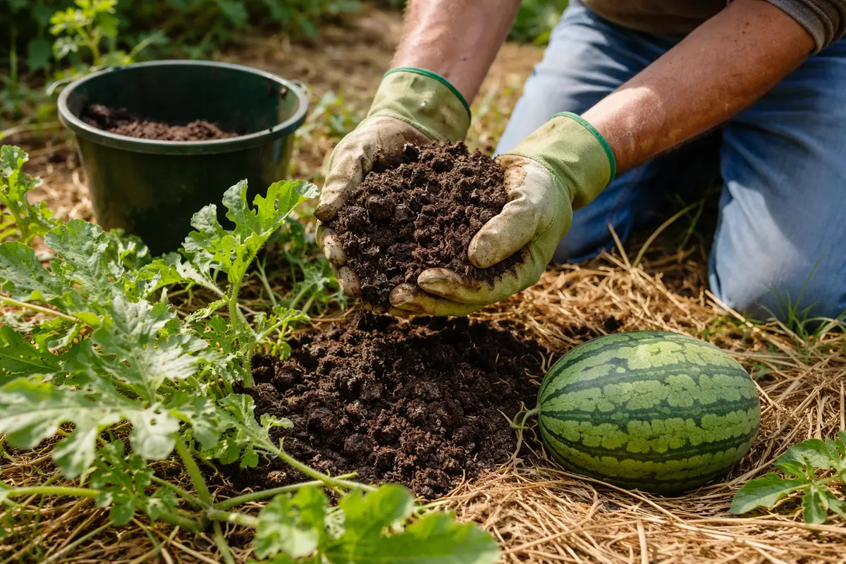 how to stop pests from damaging apply compost to help watermelon recover