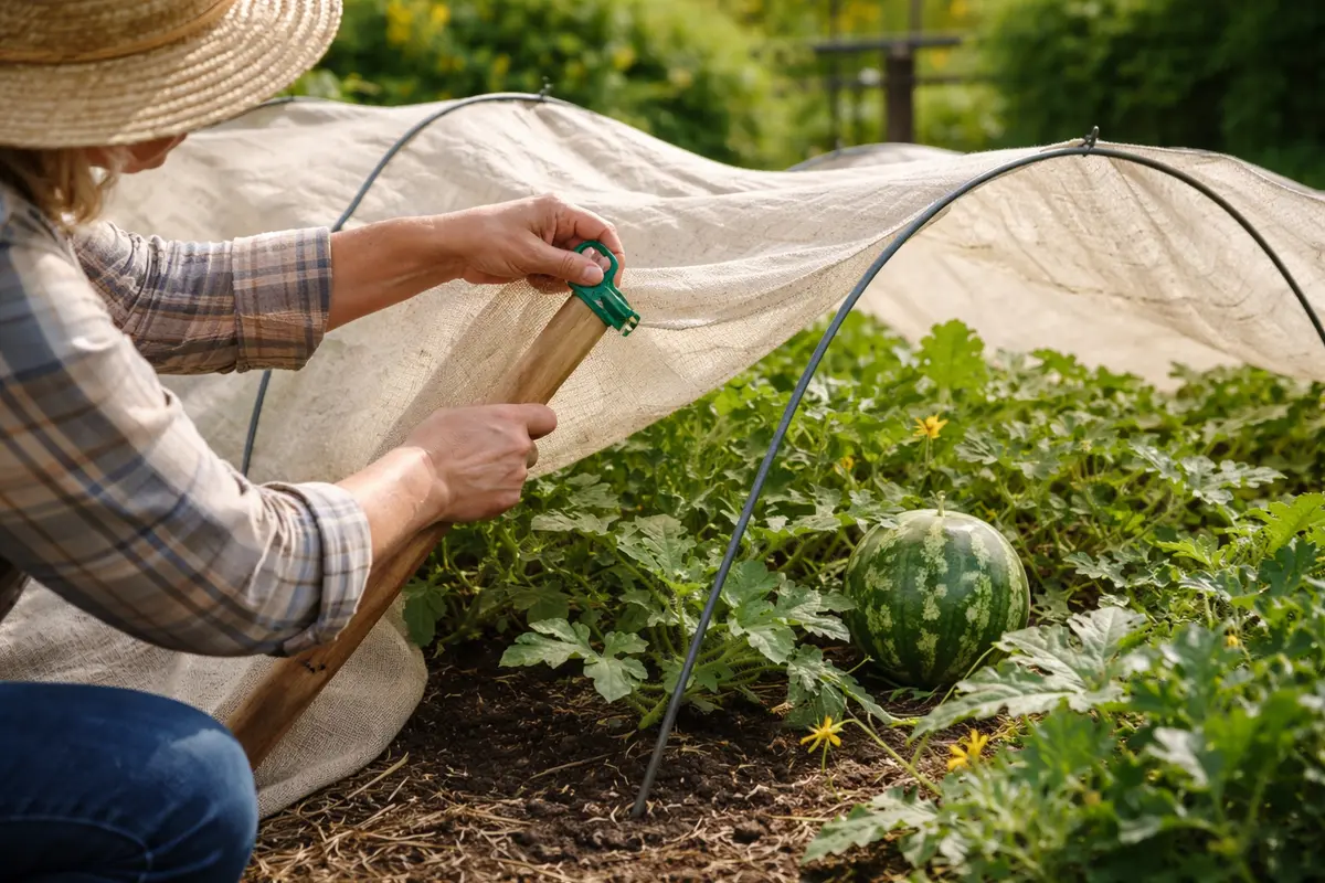 how to stop pests from damaging shade watermelon plants during extreme heat