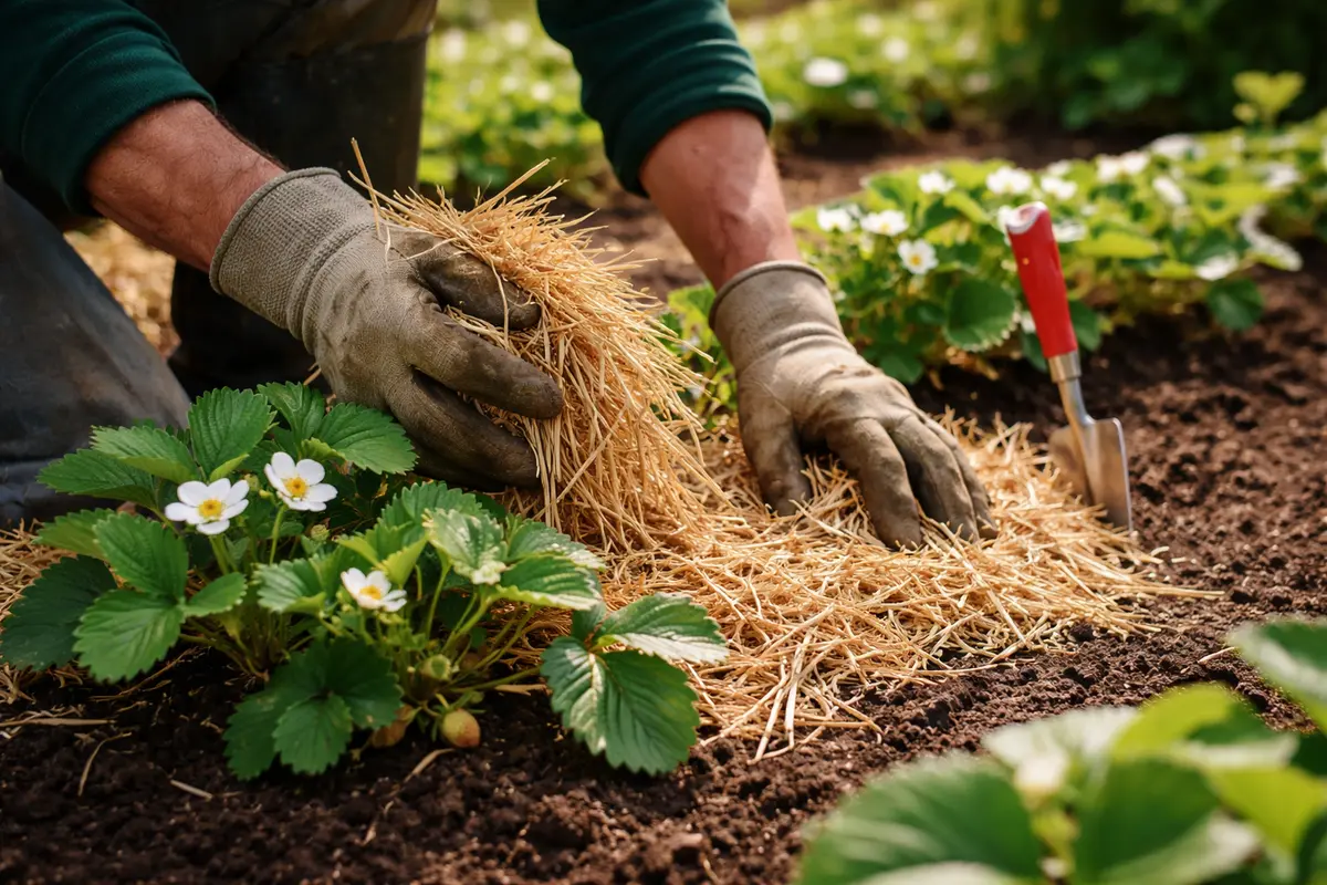 how to stop pests on strawberries mulch around strawberries to deter pests